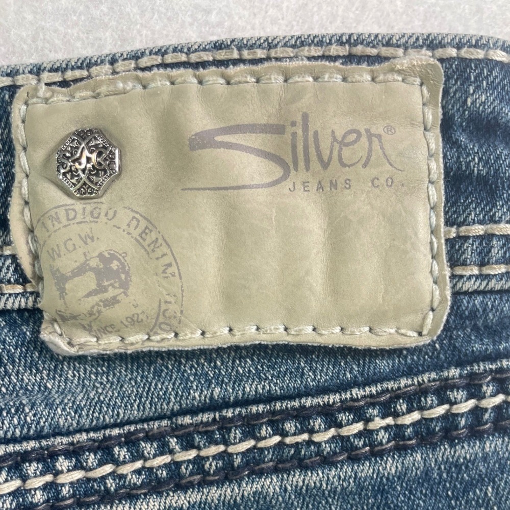 Silver Jeans Aiko Bootcut Womens Blue Contrast Stitch Denim Jeans W26 L31 - Picture 11 of 11